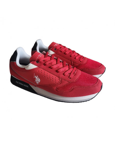 Pantofi sport pentru barbati, piele ecologica si textil, alb cu gri deschis