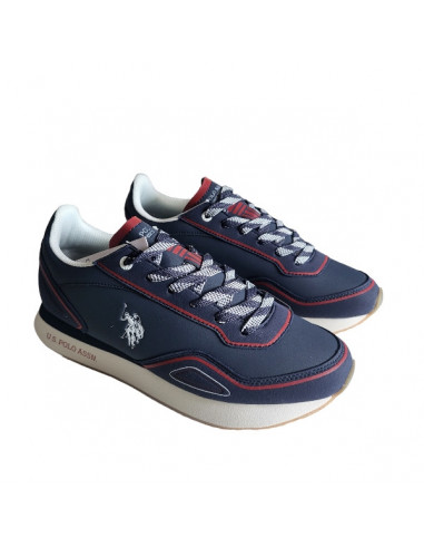 Pantofi sport pentru barbati, piele ecologica si textil, alb cu gri deschis
