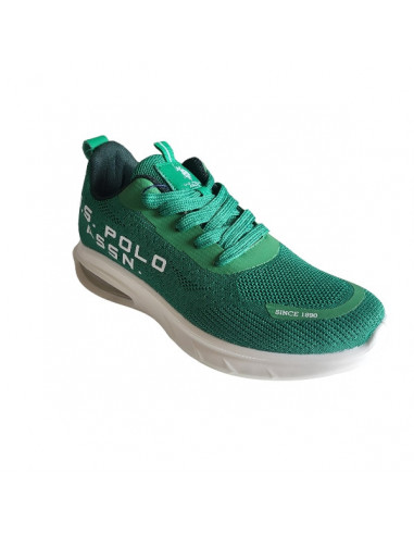 Pantofi sport pentru barbati, piele ecologica si textil, alb cu gri deschis