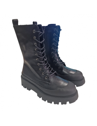 Ghete din piele eco întoarsă, cu platformă şi franjuri, negre, tip mocasini
