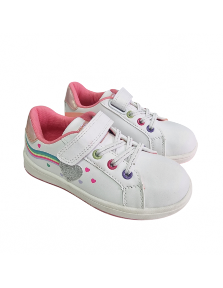 Pantofi copii sport, negru cu oranj neon