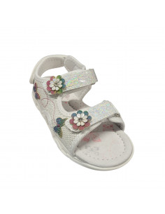 Sandale aurii, cu flori, pentru fete - W363 2