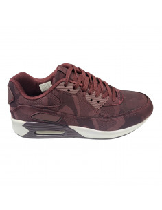 Pantofi sport bărbaţi, din textil, cu insertii de piele ecologica, bordeaux