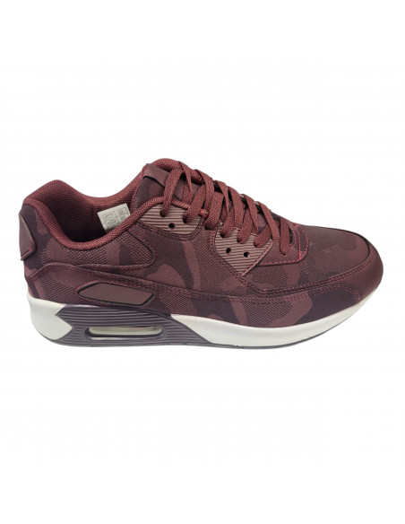 Pantofi sport bărbaţi, din textil, cu insertii de piele ecologica, bordeaux