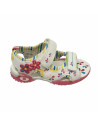 Sandale fetite, albe, cu model floral